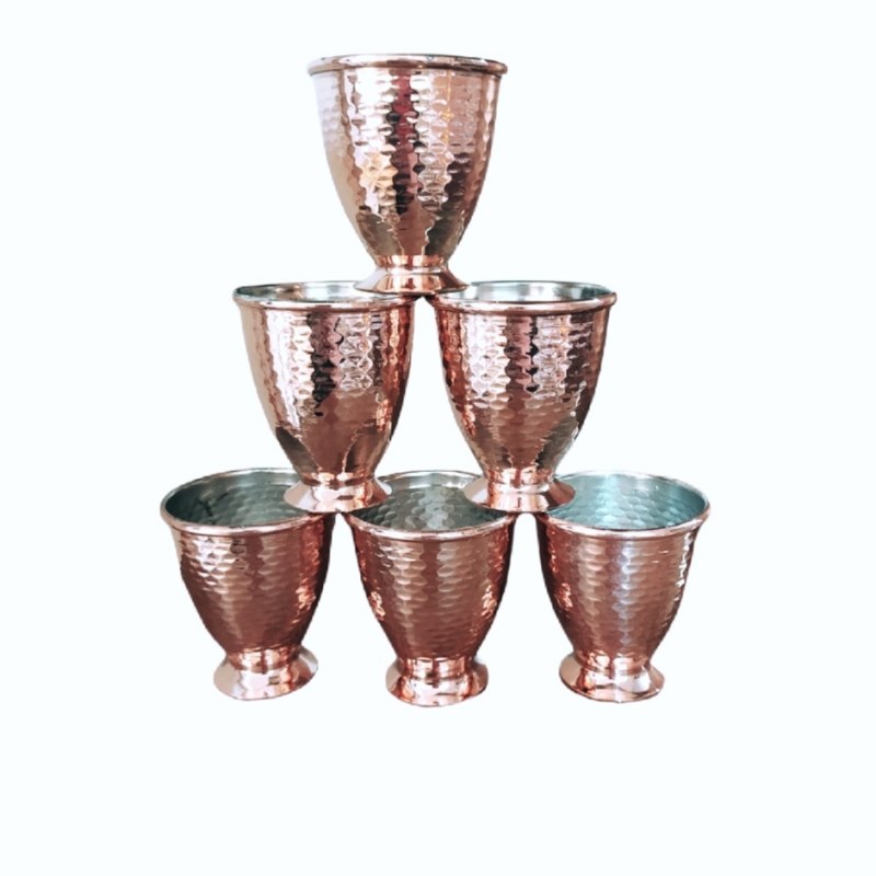  لیوان مسی طرح پایه ای مجموعه 6 عددی مناسب شات 