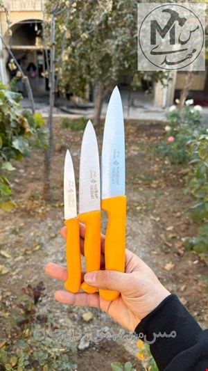 چاقو حیدری دسته زرد 3 سایز کامل 