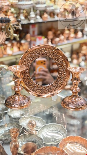 اینه شعمدان گلبرگ مسی 