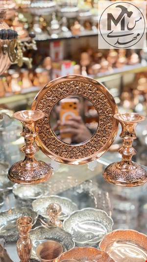 اینه شعمدان گلبرگ مسی 