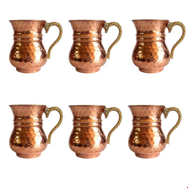 لیوان مسی طرح ترک 6 عددی 