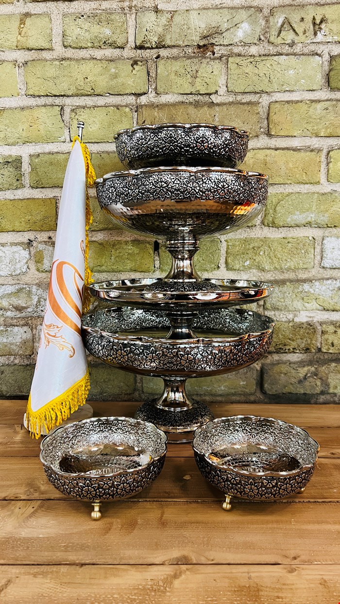 ست پذیرایی رز زنجان کروم 4تیکه (نیلوفر)