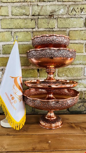ست پذیرایی مسی رز زنجان  4تیکه (نیلوفر)
