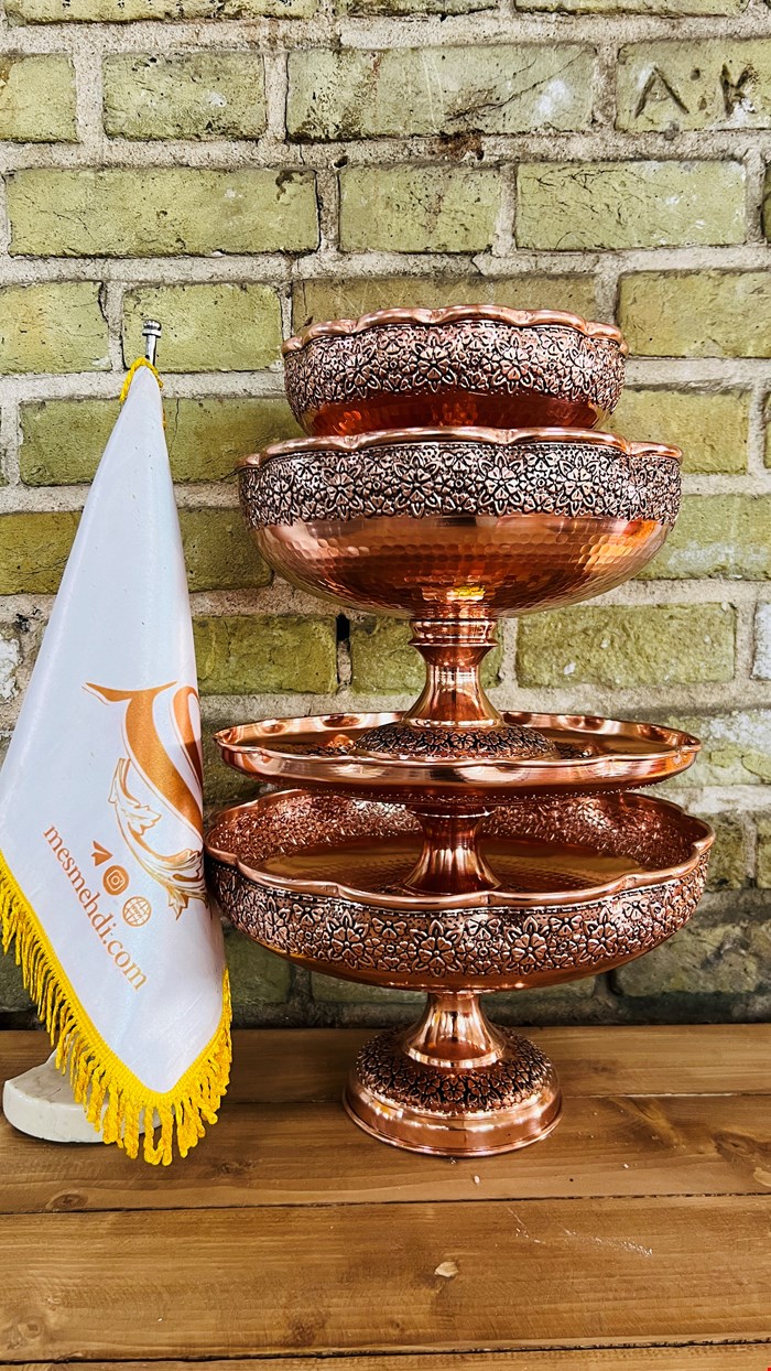 ست پذیرایی مسی رز زنجان  4تیکه (نیلوفر)