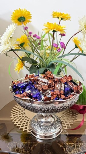 شکلات خوری گلبرگ کروم قطر 18 سانتی 