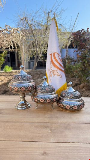 قندان مسی صفینه ای الماس 