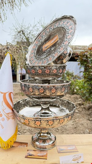 ست پذیرایی مسی الماس 4 پارچه 
