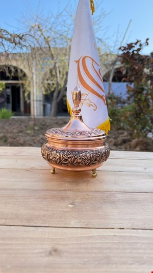 قندان مسی 3 پایه بزرگ 