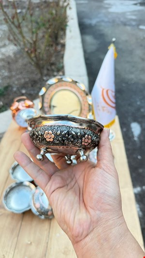 پیاله مسی الماس 3 پایه 