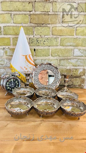 اینه وشمعدان گلبرگ کروم 