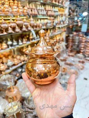 قندان مسی چکشی بزرگ 
