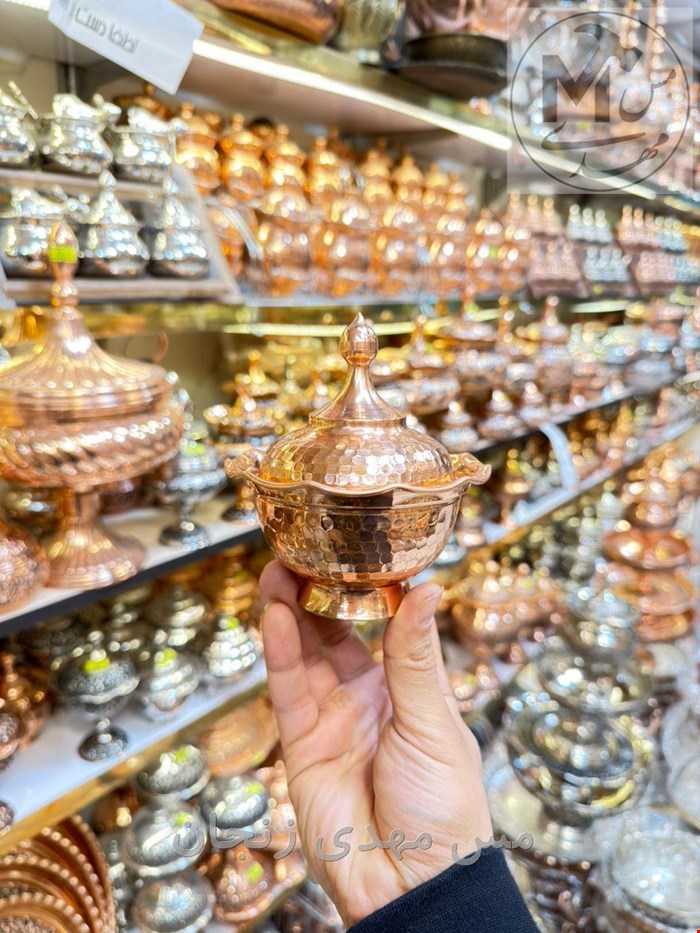 قندان مس زنجان  لاله چکشی نانو بدون سیاهی 