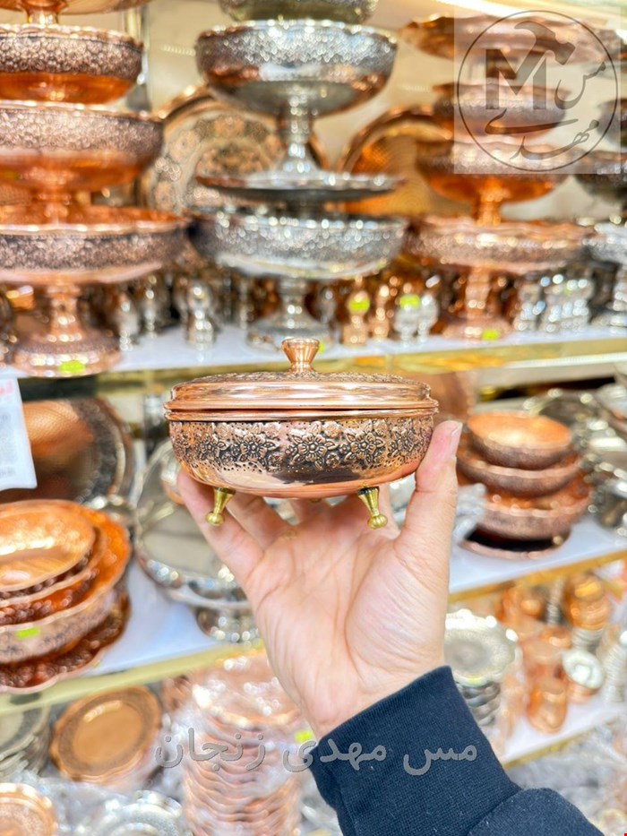 قندان مسی گلبرگی 3پایه دار نانو