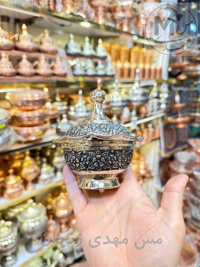 قندان مسی گلبرگی لاله کروم 