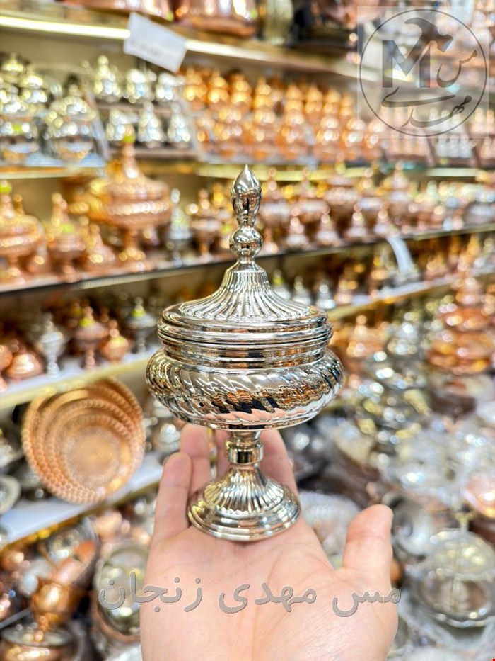 قندان مسی پیچی کروم 