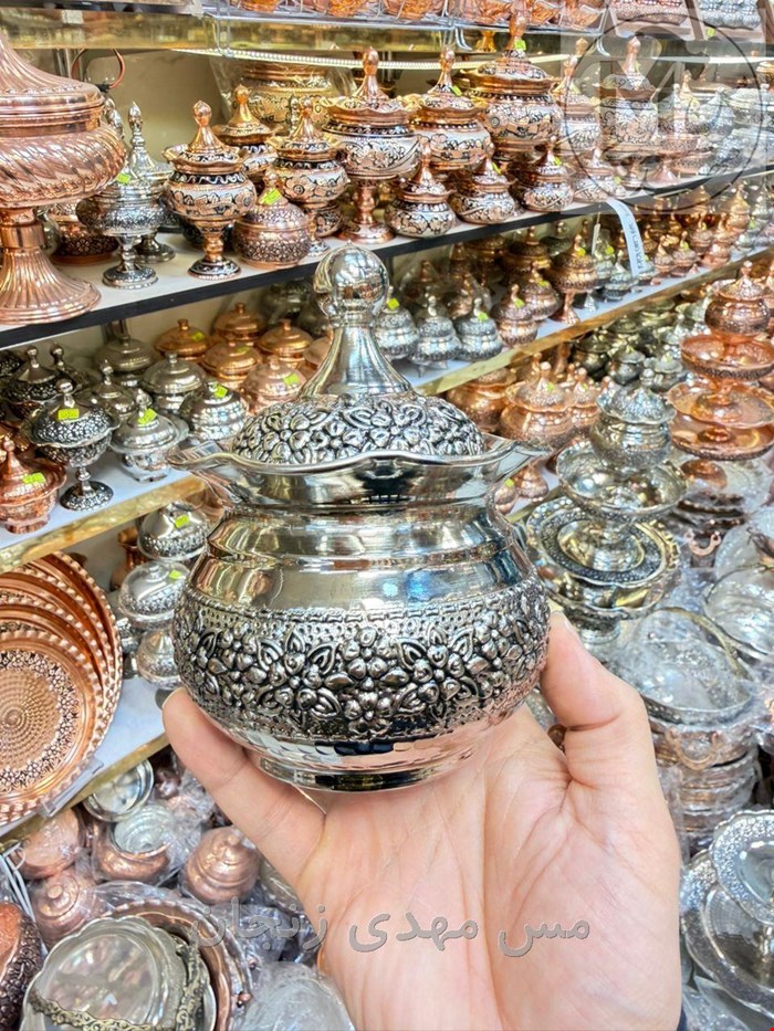 قندان مسی گلبرگی کروم 