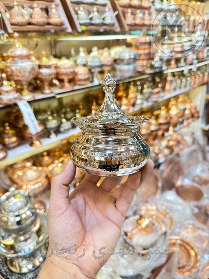 قندان مسی صفینه ای کروم 