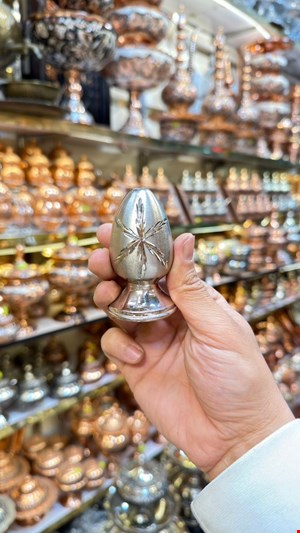 نمکدان مسی تخم مرغی تراش  نانو شده 