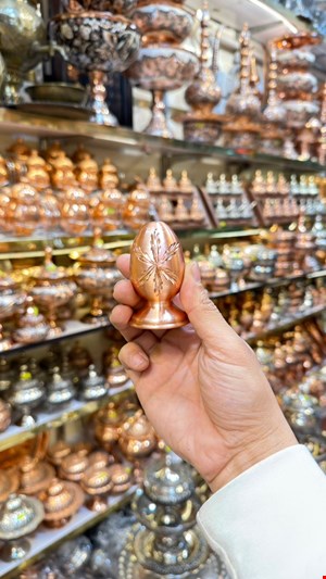 نمکدان مسی تخم مرغی تراش  نانو شده 