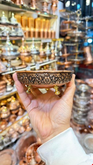 پیاله مسی گلبرگی  3 پایه نانو 6عددی 